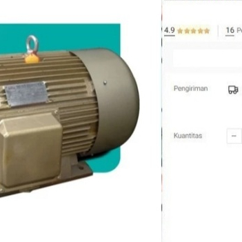 

Dinamo Penggerak WIPRO 3/4 HP 4P 1450 RPM Electromotor Lambat 0.75 4 P