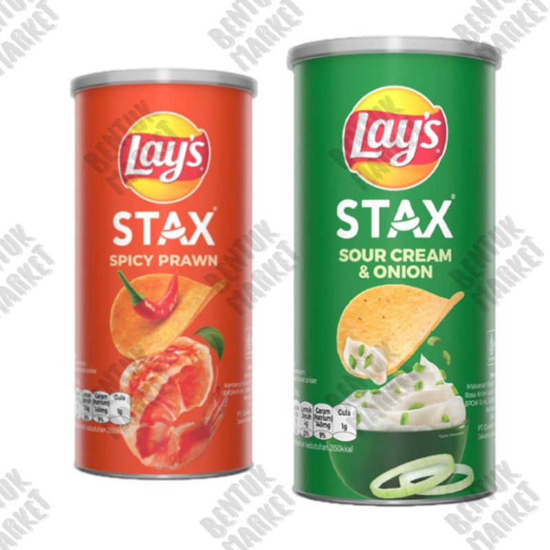 

LAYS STAX Rasa Sour Cream Onion / Lays STAX Rasa Udang Pedas 70gr / Keripik Kentang