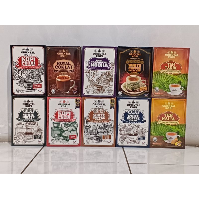 

TA Oriental Kopi White Coffee Malaysia Halal (Oriental Kopi) / teh tarik / royal chocolate 40g x 10 sachet (400g)