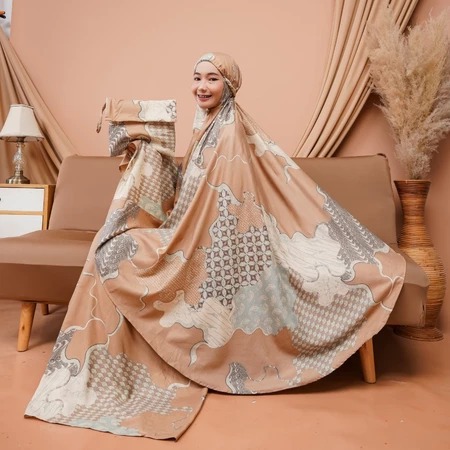 Mukena Travel Batik Dewasa Terbaru Kekinian Virall Bahan Katun Premium Halus Adem