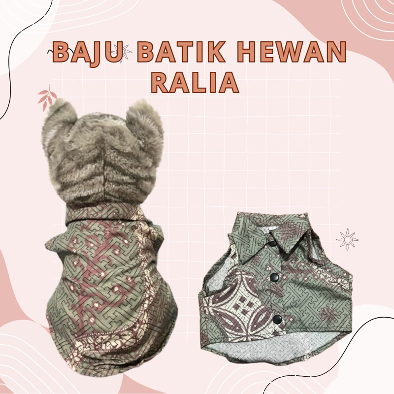 Baju batik kucing motif hijau pastel biru pastel