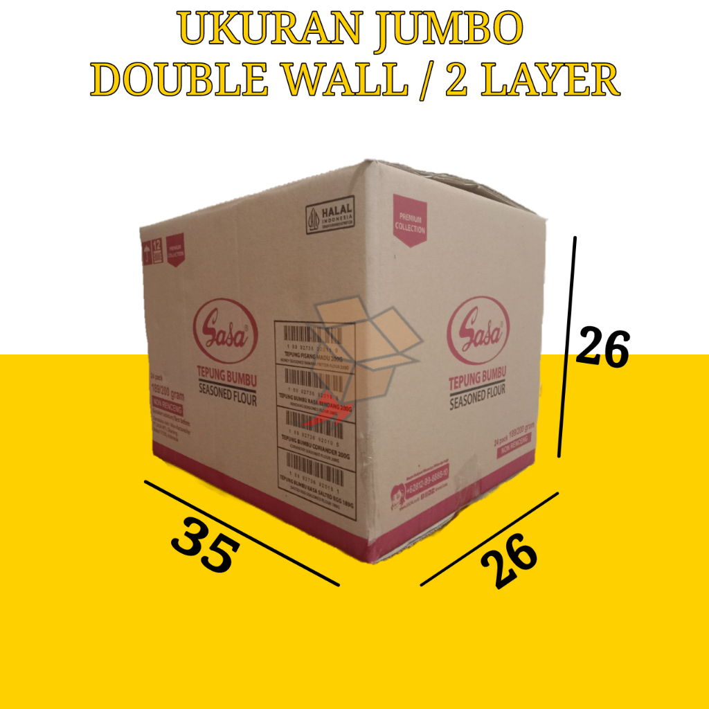 

Kardus Bekas Besar Jumbo Tebal 2 Layer Double Wall Pindahan Packing Tambahan 35 x 26 x 26