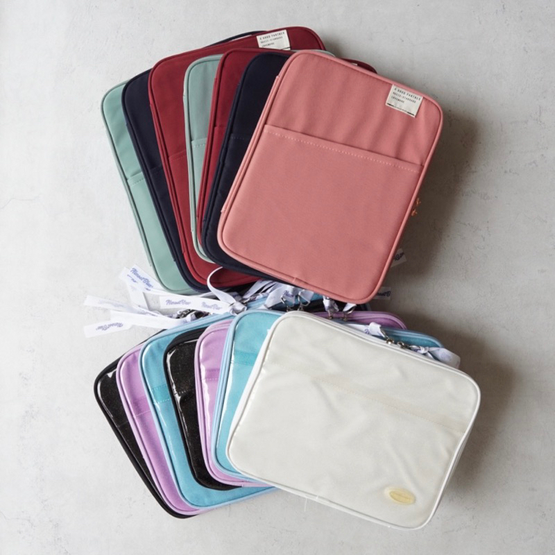 Basic Color & Almost Blue Glitter Padded Tablet & Laptop Bag size 11" 13" Purple Black Pink Green