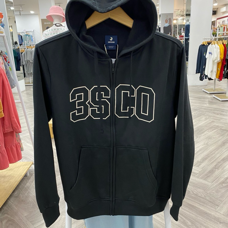 Hoodie 3second Original Terbaru (REGULER ) Jaket Hoodie 3second Ori 100% termurah Font hitam