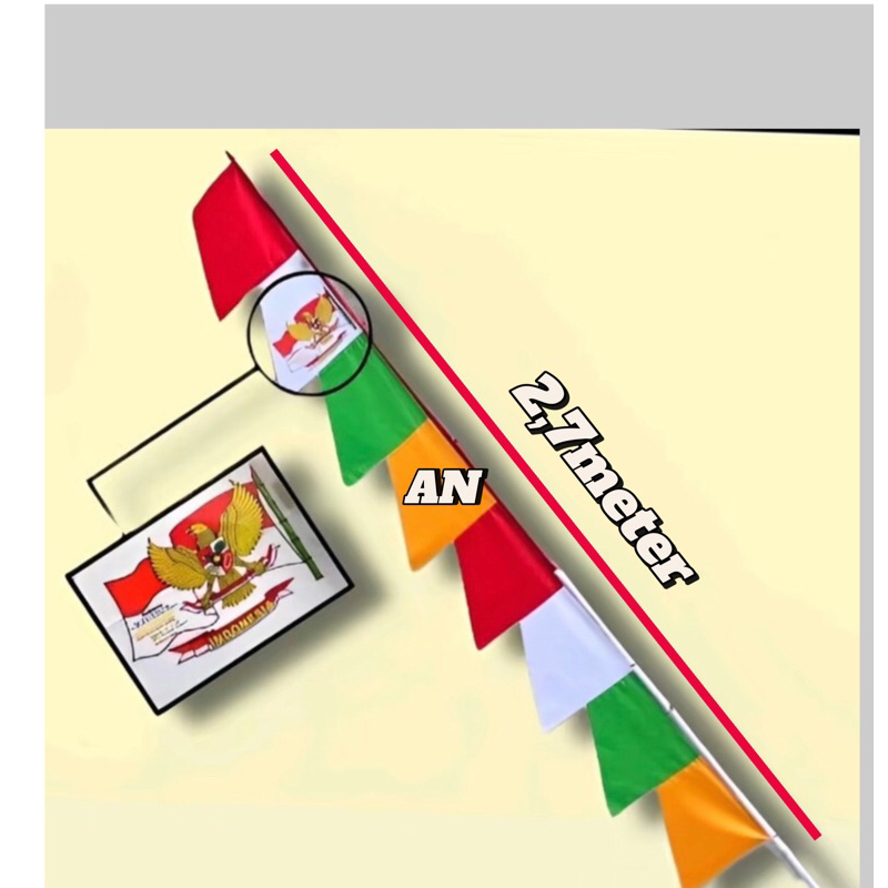 BENDERA UMBUL UMBUL WARNA WARNI/BENDERA UMBUL UMBUL MERAH PUTIH/BENDERA UMBUL UMBUL JUMBO BENDRA UMB