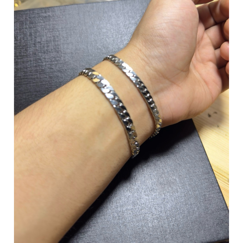 original gelang rantai titanium pria wanita model sisik naga kotak kekinian