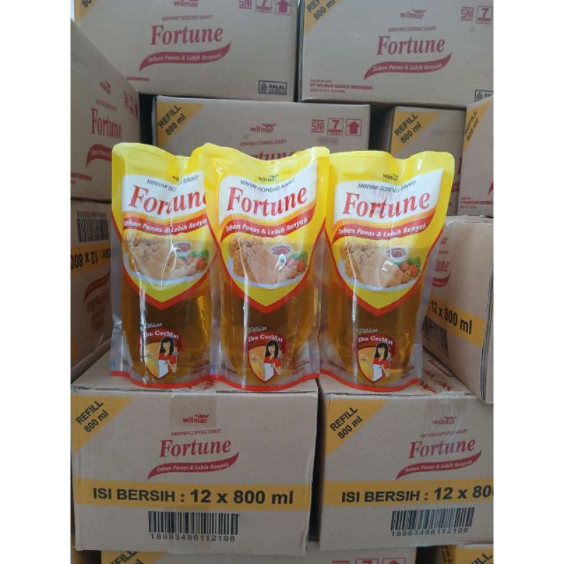 

Minyak Goreng Fortune refil kemasan 800ml ready stok
