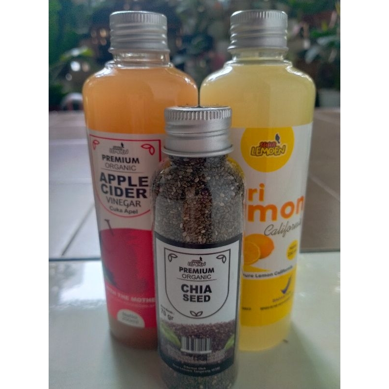 

Paket 3in1 sari lemon cuka apel & cheaseed