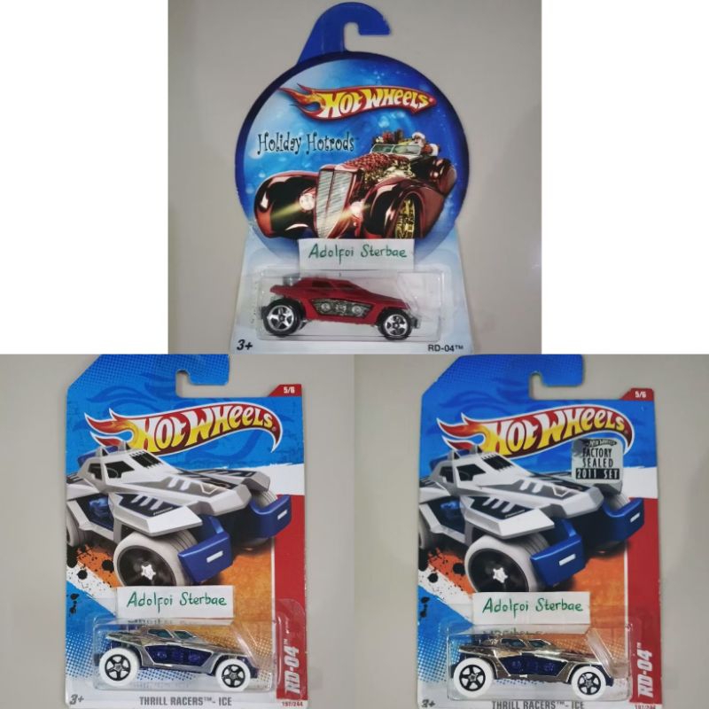 hotwheels hot wheels RD-04 RD 04 RD04 thrill racers ice chrome silver edisi holiday hotrods factory 