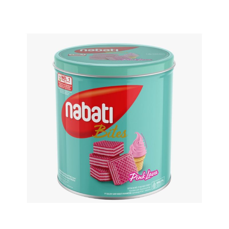 

Nabati Wafer Bites Pink Lava kaleng 240gr