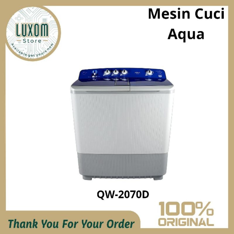 Mesin Cuci Aqua QW-2070D/Mesin Cuci 2 Tabung/Mesin Cuci Aqua