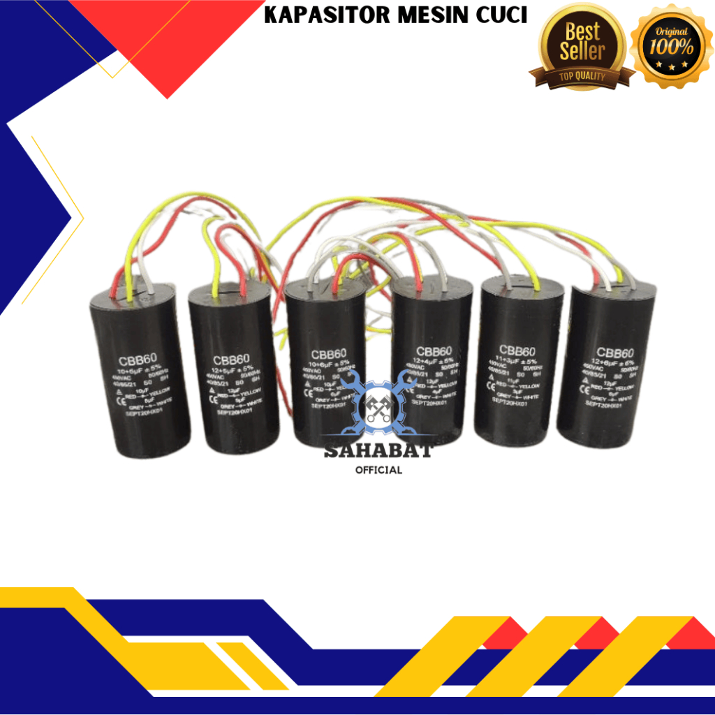 KAPASITOR MESIN CUCI CBB60 || KAPASITOR DOUBLE MESIN CUCI UNIVERSAL