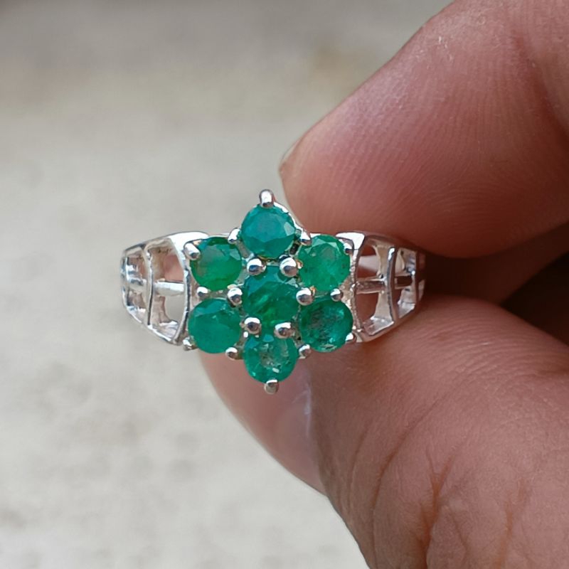 zamrud Colombia memo lab ring perak