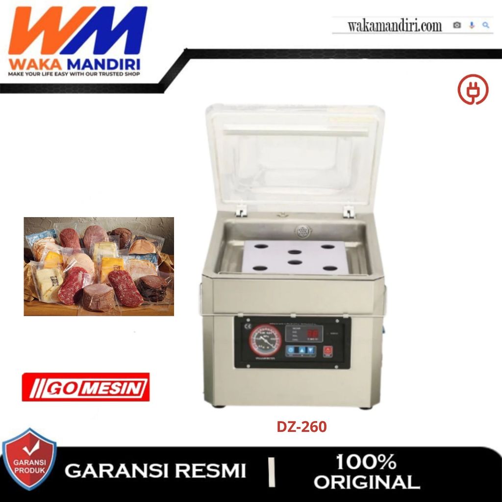 GOMESIN DZ 260 DZ-260 VACUUM SEALER MESIN VAKUM SEALER PLASTIK SINGLE SEAL BAR