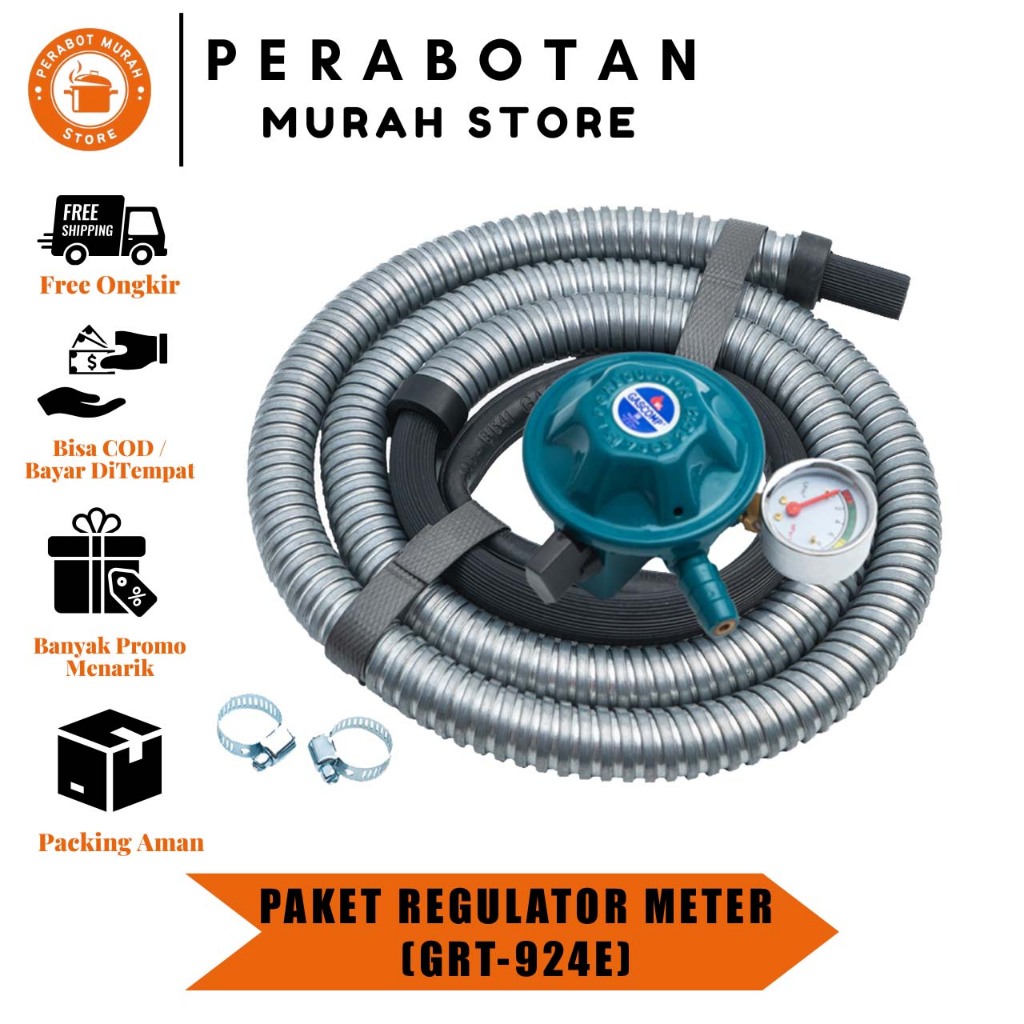 PM - Paket Regulator Meter (GRT-924E) Regulator Gas Aman Regulator Gas Anti Bocor Regulator Gas SNI 