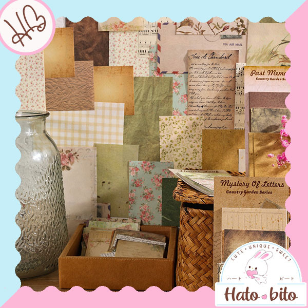 

1 set isi 60 pcs Country garden deco paper diy journal vintage retro estetik kertas hias jurnal HB1863