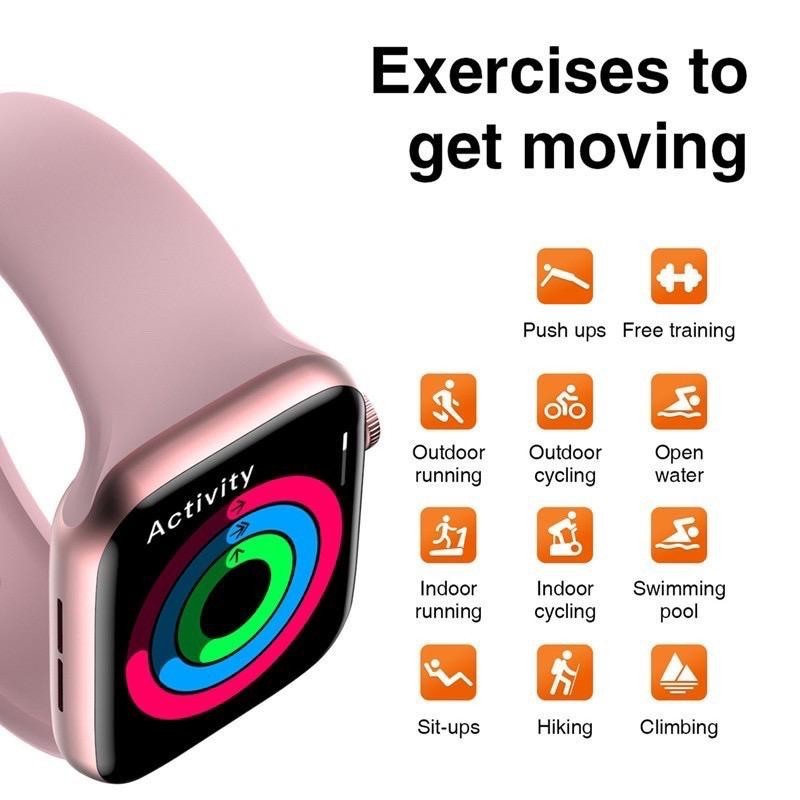 DENNOS IWO HW12 HW16 & HW22 SERIES 6 SMARTWATCH BLUETOOTH JAM TANGAN - ROSE GOLD, HW22