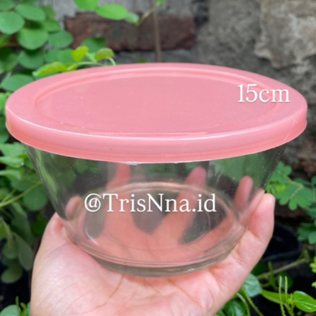 Mangkok Kaca Tutup Plastik Bentuk Trapesium 12.5cm/Puding/MPASI/TEMPAT BUBUR BAYI
