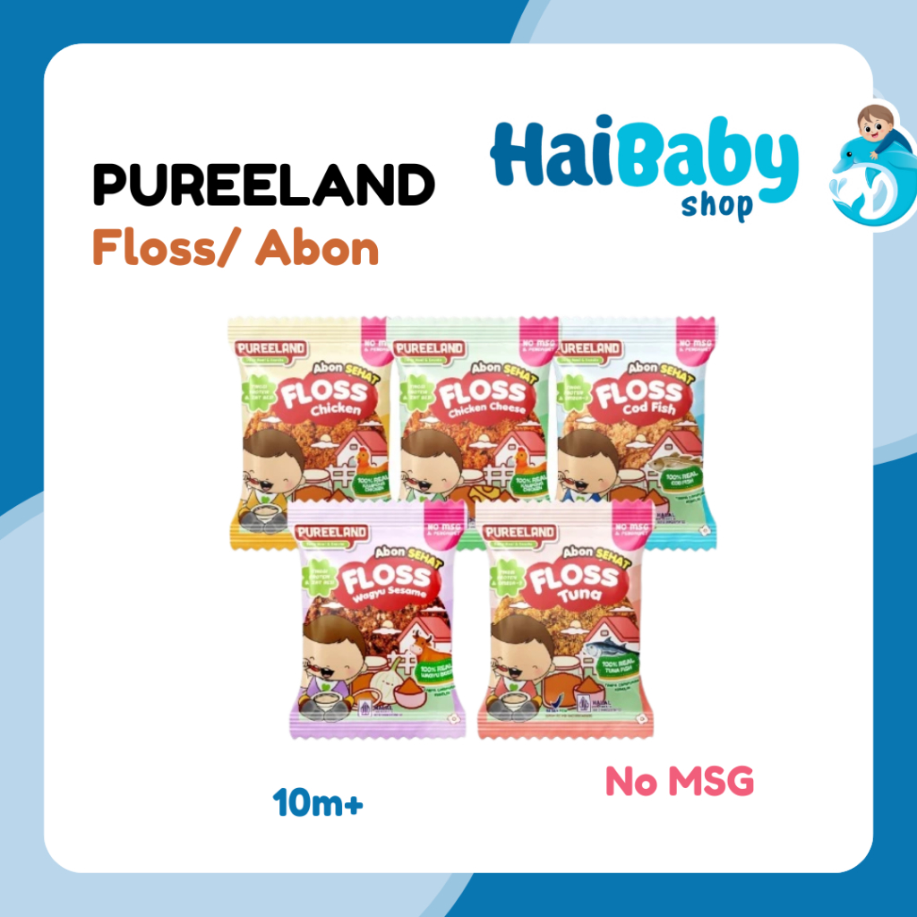 

Pureeland Abon Anak Baby Floss 10m+ / Abon Ayam Sapi Ikan Premium / BB Booster Beef Chicken Fish Floss / MPASI Bayi