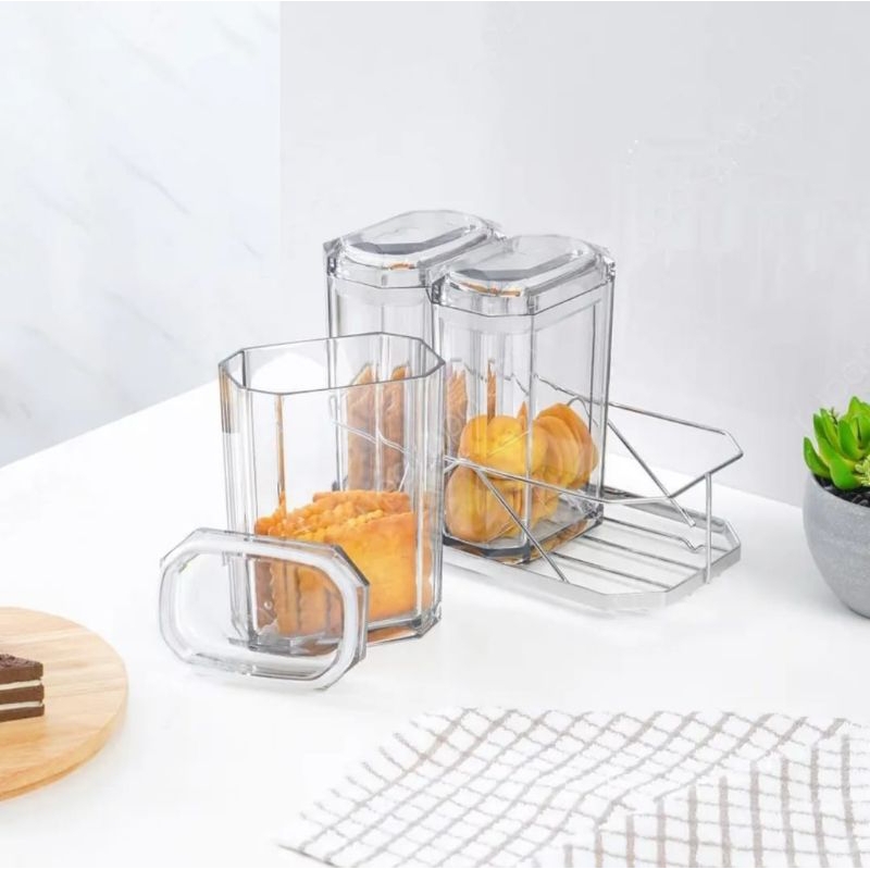 INFORMA CANISTER EMERALD  GREY SET OF 3 WITH RAK // TOPLES INFORMA // CANISTER