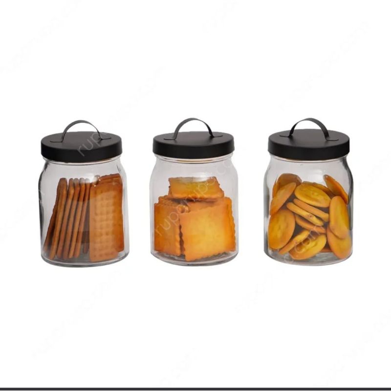 INFORMA GEORGE GLASS JAR OF 3 // INFORMA TOPLES KUE ISI 3PCS// INFORMA TOPLES KUE