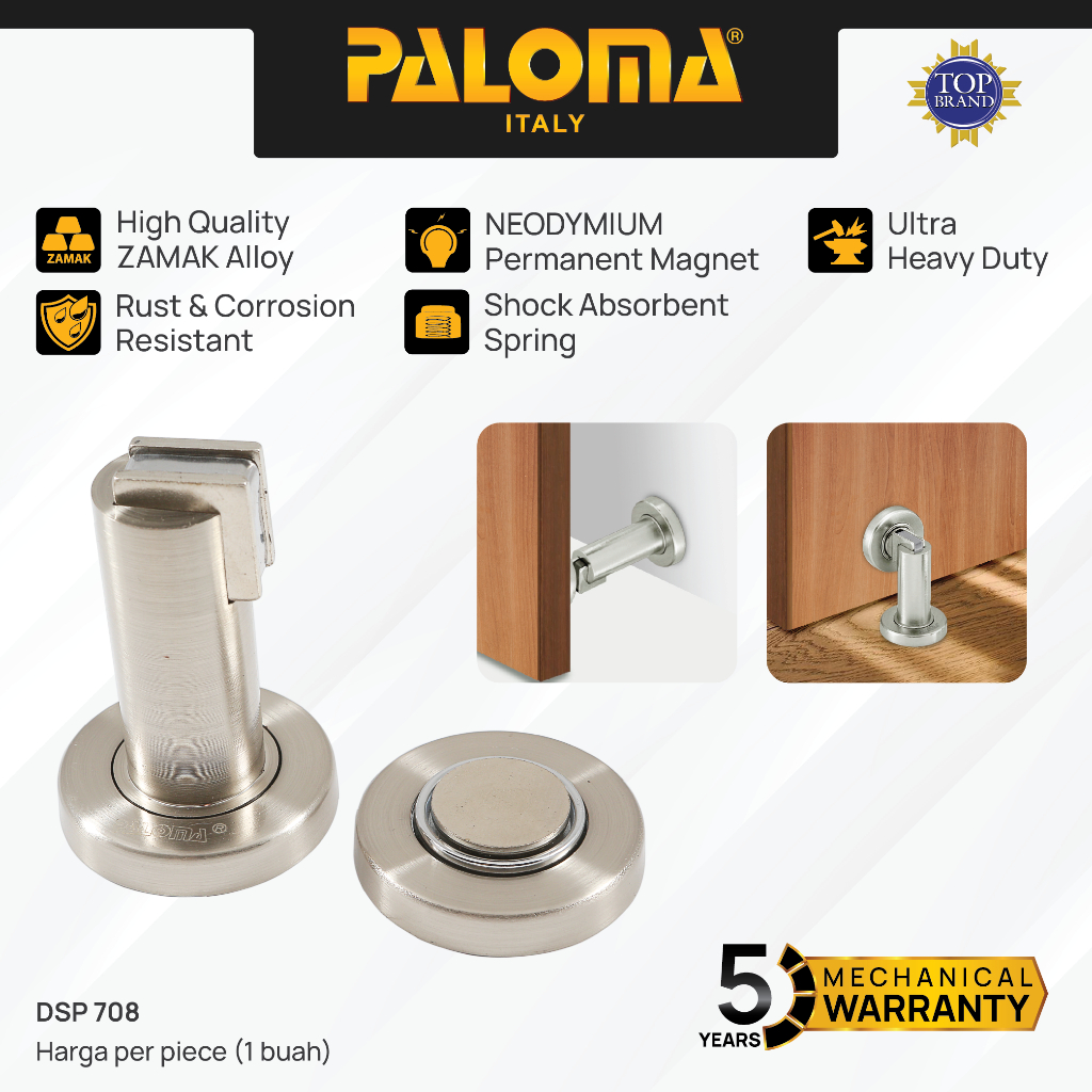 PALOMA DSP 708 Door Stopper Penahan Pintu Magnet Door Stop Stoper Magnetic Dinding Tembok Wall Pengg