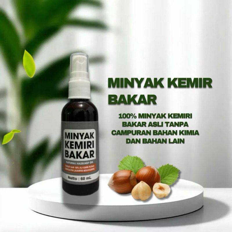Minyak Kemiri Bakar Spray Alami Penumbuh & Penebal Penghitam Rambut Bayi Dewasa Bulu Alis Brewok