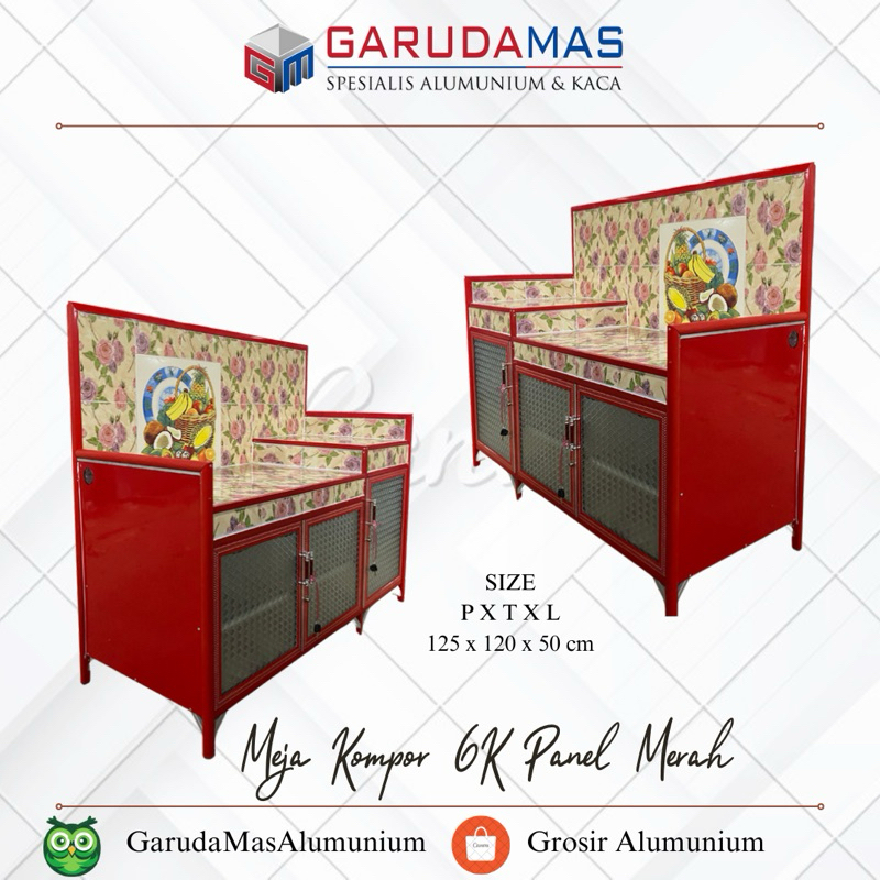 MEJA KOMPOR 6 KERAMIK WARNA DINDING PANEL PALEMBANG