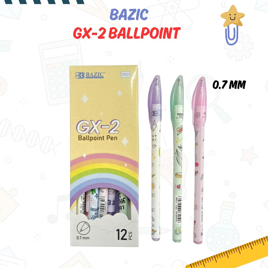 

PULPEN BAZIC GX-2 1 Pack Isi 12 Pcs Fancy Lucu /Ballpoint/ 17060/Murah