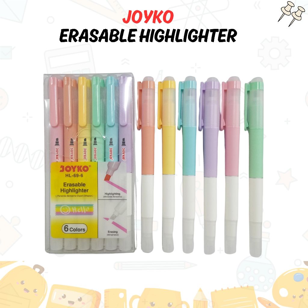 

Erasable Highlighter Penanda Dapat Dihapus Joyko HL-69-6