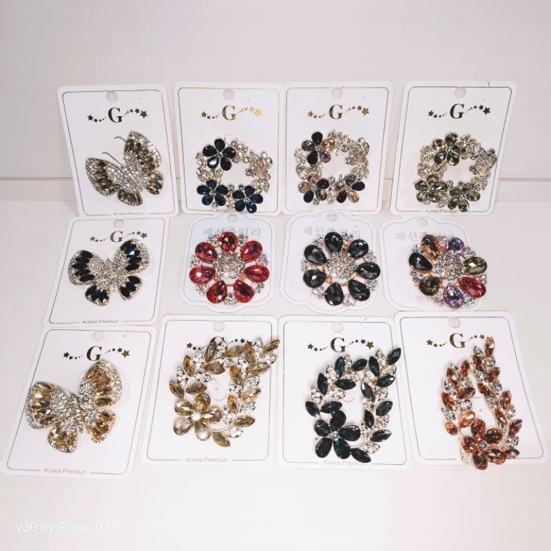 Bros zircon premium dada cantik / Bros fashion / Fashion Jewelry / Bros kutubaru /Acsesoris Hijab