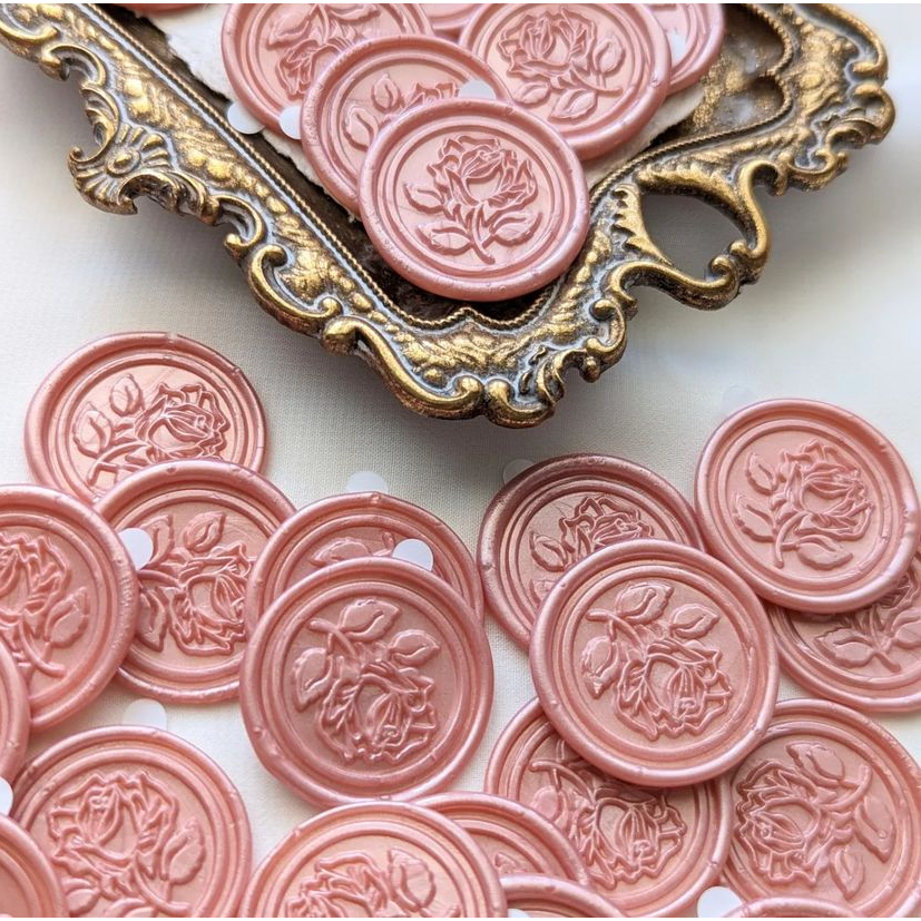 

(CLG) Holland Rose - 1 Pcs seal wax coin sticker siap pakai ready stock (Include double tape) / souvenir pernikahan / accesories / calligraphy / journaling / undangan / hampers
