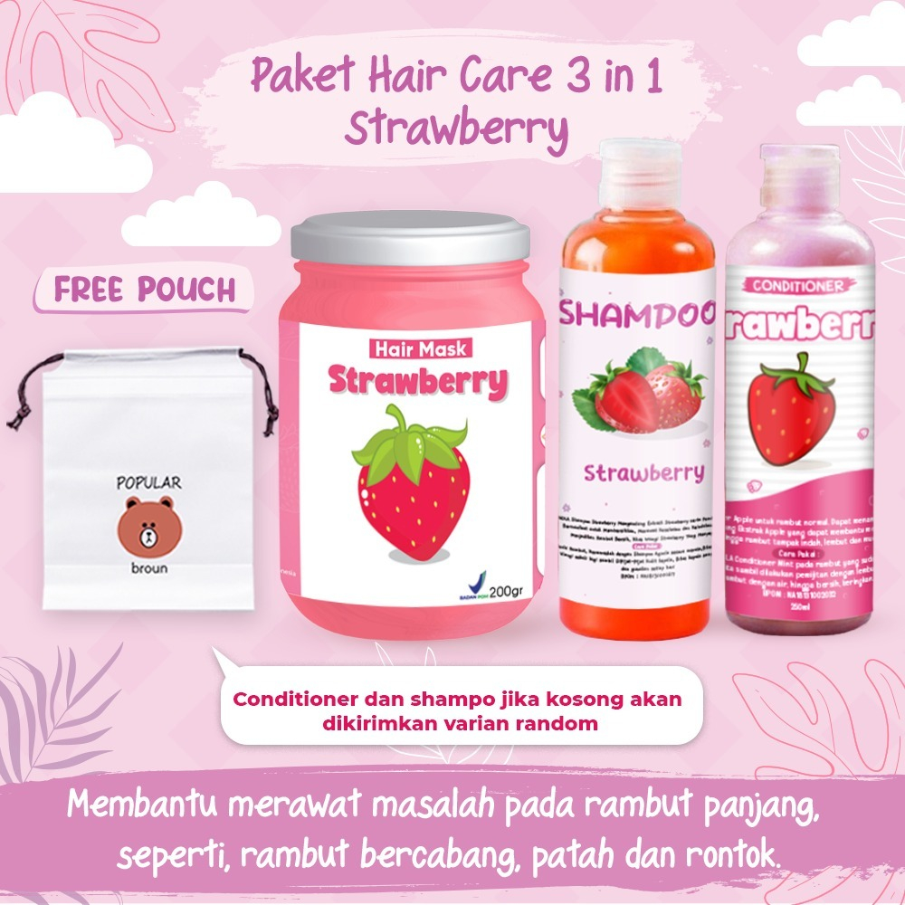 [BPOM] PAKET HAIR CARE 3IN1 / PAKET HEMAT HAIR CARE / HAMPERS HAIR MASK FREE POUCH / HAMPERS HAIR CA
