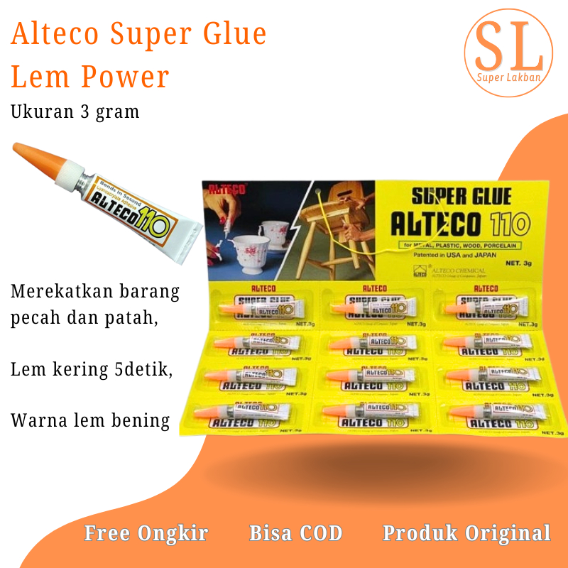 

Lem Super Glue Alteco Instant Cyanoacrylate Adhesive Japanese Technology Patent Super Strong