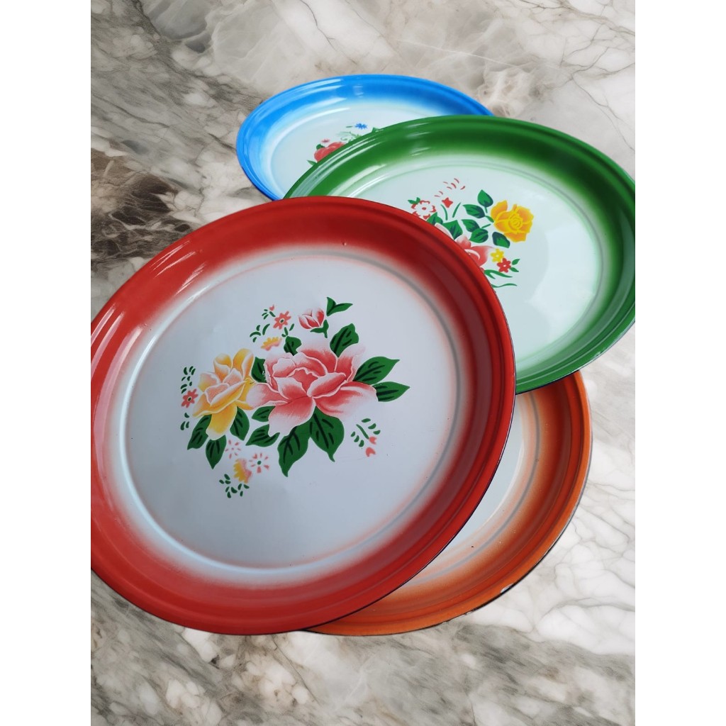 talam nampan tatakan bundar enamel diameter cek variant