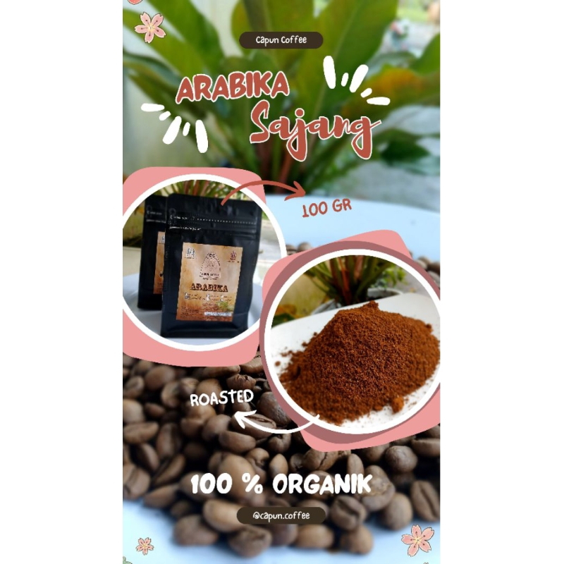 

kopi bubuk Arabika Sajang Sembalun-Lombok 100 gram Proses Natural (Murni tanpa campuran)