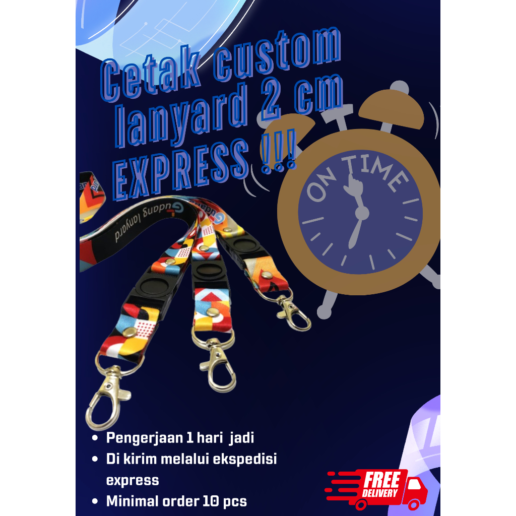 

Cetak tali lanyard EXPRESS 2 cm / lanyard print sublim 2cm cetak 2 atau 1 muka