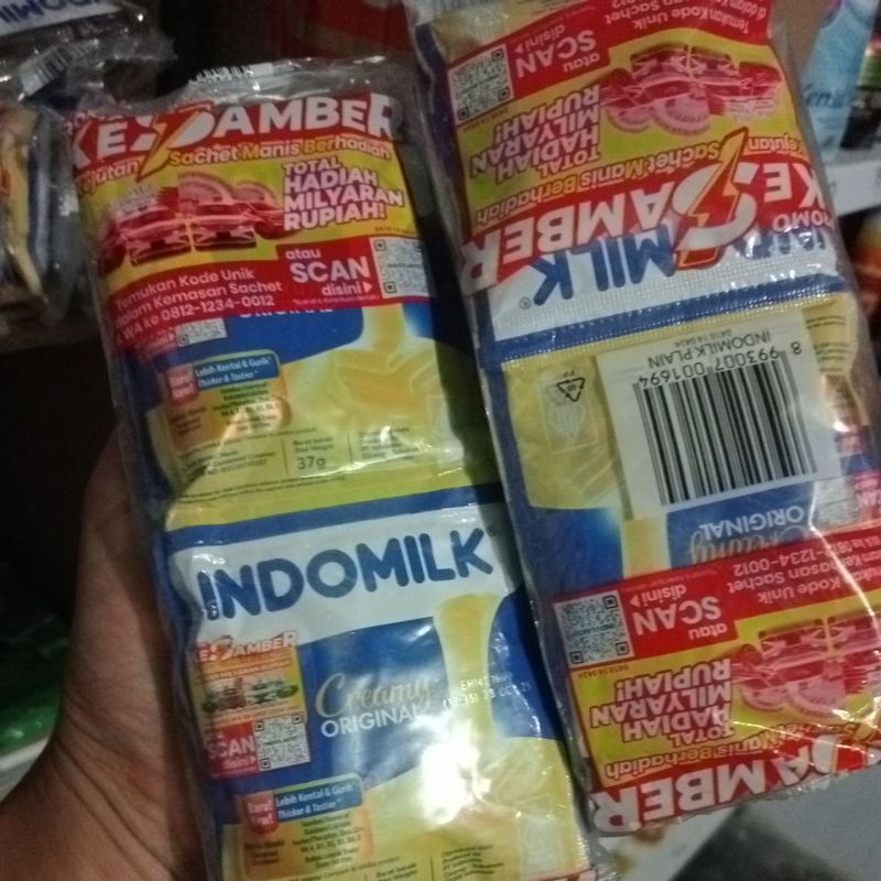 

Indomilk renceng 6 sachet (putih/coklat)