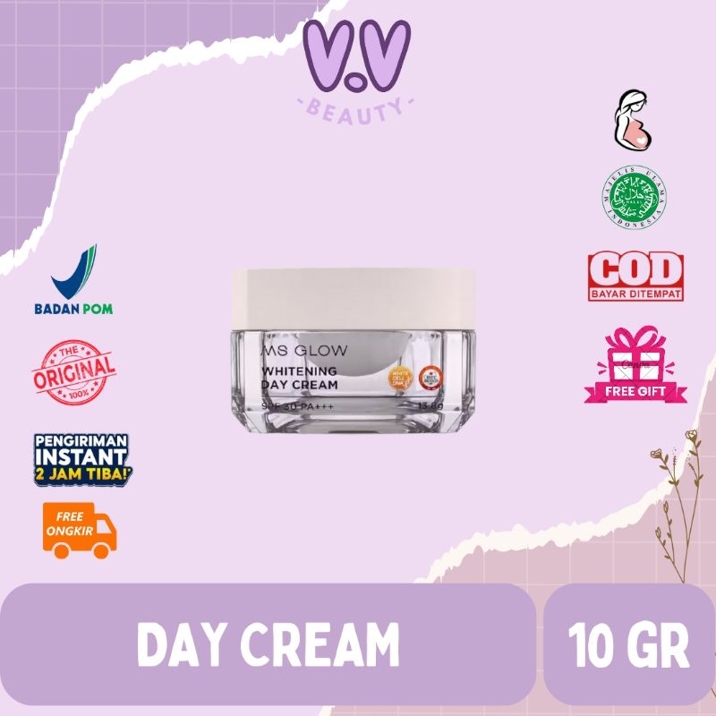 MS GLOW - Whitening Day Cream/Day Cream/ krim siang 10 gr original