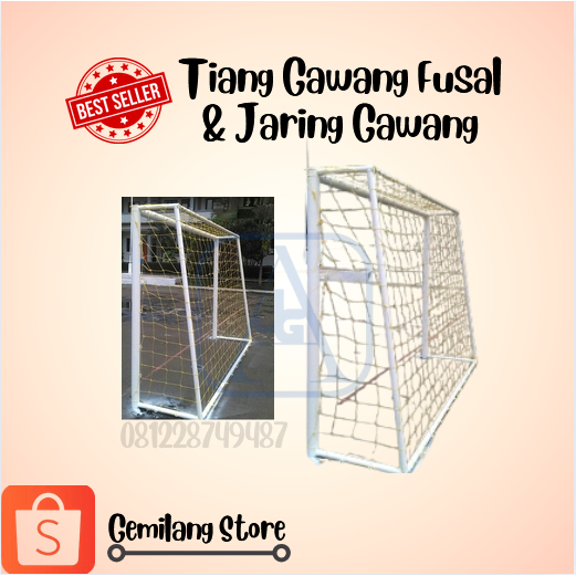 Tiang Gawang Futsal + Jaring Gawang