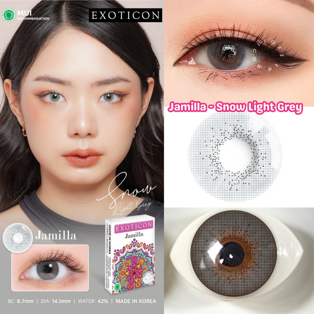 Softlens Jamilla Snow Light Grey by Exoticon Diameter 14,5mm - Soflen Soplen Softlen