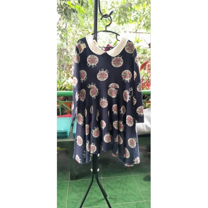 Preloved dress tunik anak kaos bunga