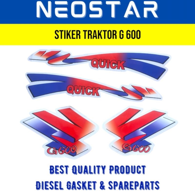 Stiker Traktor Body G 600 / Stiker Body Traktor G 600 / Stiker G-600 KUBOTA QUICK / Stiker G-600 set