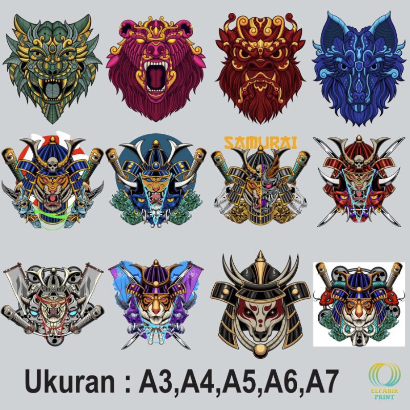 

Dtf Stiker Sablon Setrika Gambar Mecha Samurai 3 Ukuran A3 A4 A5 A6 A7 Tinggal Tempel Atau Press