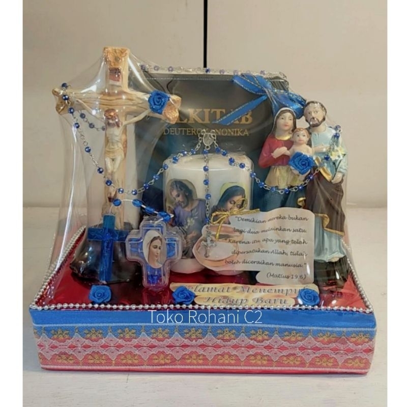 Paket Pernikahan Katolik Hijau -  Paket Pernikahan Katolik - Hantaran Pernikahan Wrap - Seserahan Pe