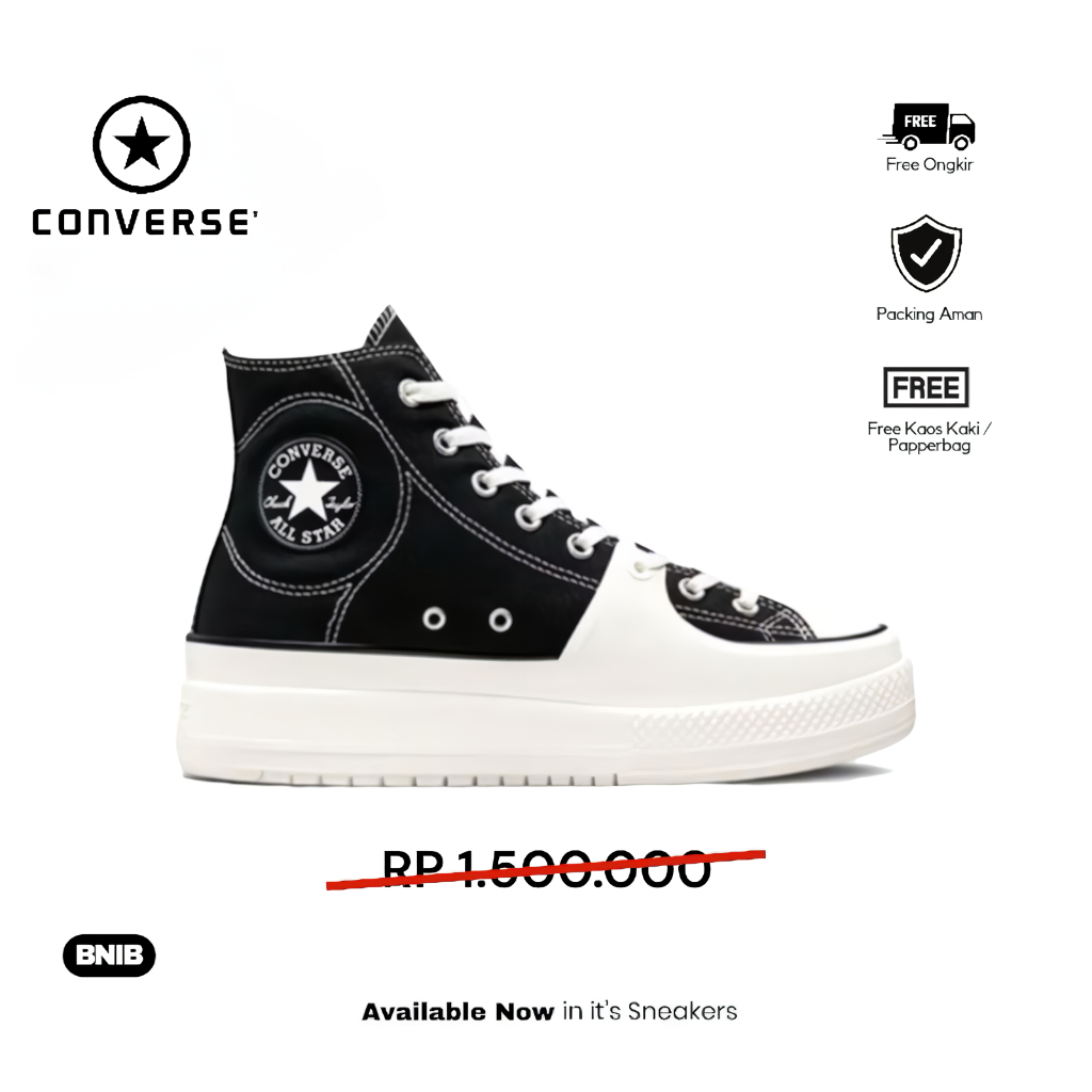 Sepatu Sneakers Converse CTAS High Construct Black White