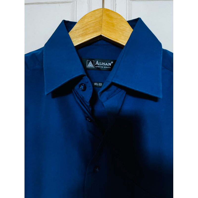 Preloved Kemeja Polos Pria ALISAN /Kemeja Laki laki casual / Kemeja Navy Alisan