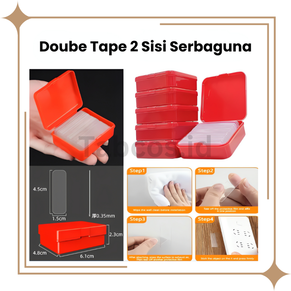 

Double Tape Gel Serbaguna / Lakban Selotip Bening PVC Double Side Tape 2 Sisi