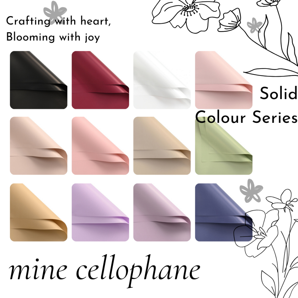 

[20 Lembar] Wrapping Paper Buket 1 Warna / Solid Color Matte / Varian Warna Matte Kertas Bunga TERMURAH