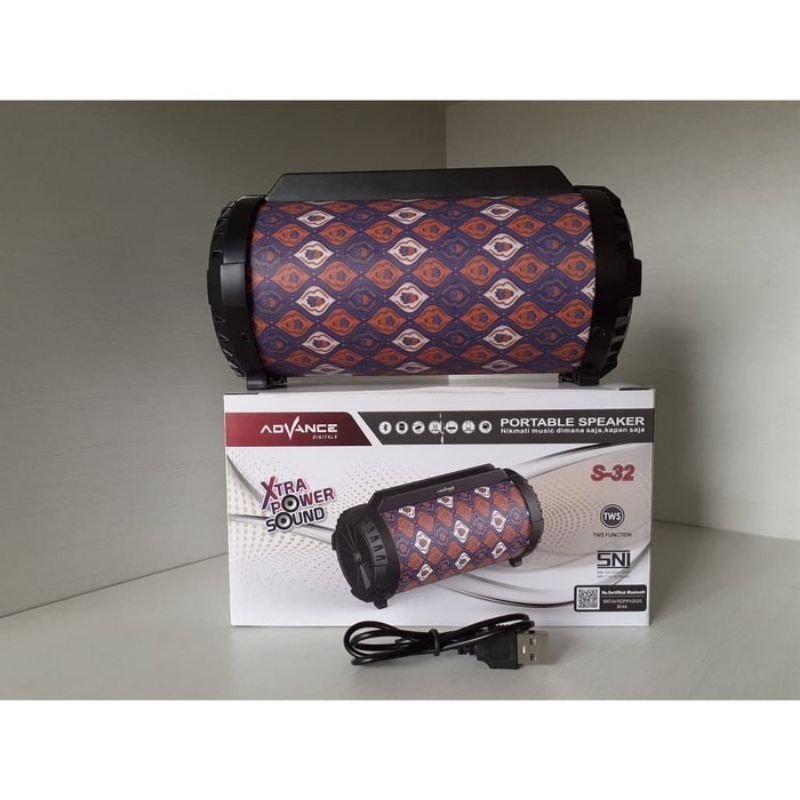 Speaker Bluetooth Full Bass ADVANCE S-32 Xtra Bass | Salon Bluetooth Full Bass | Speaker Aktif Full 